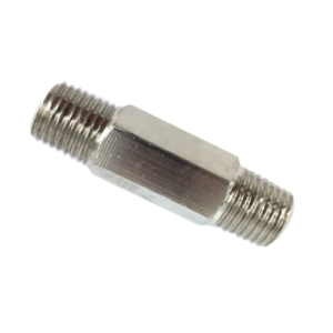 Perle messing vernikkeld reduceer tussenstuk – 1/4" GK – 50 mm Lang