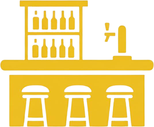 Ergonomische werkplek achter de bar met de juiste tap- en spoelindeling