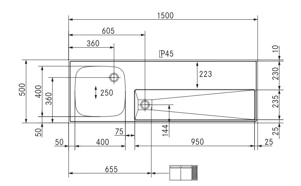 RVS Tapblad met Spoelbak – Franke ST-BB150-1 (1500 × 500 mm) - Image 3