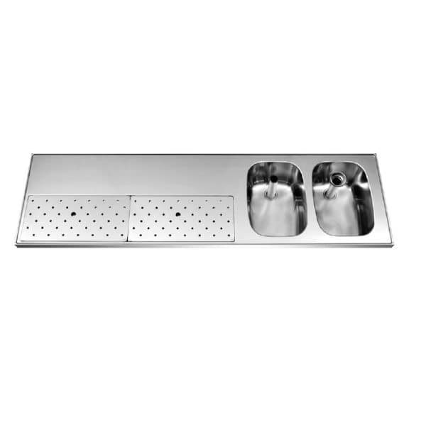 RVS Tapblad met Dubbele Spoelbak – Franke ST-BB180-1 (1800 × 500 mm) - Image 2