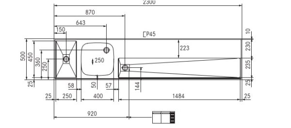 RVS Tapblad met Spoelbak – Franke ST-BB230-1 (2300 × 500 mm) - Image 3