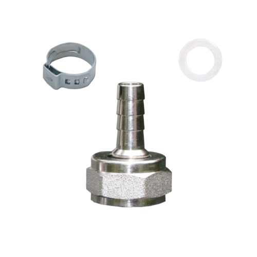 Perle RVS Rechte Slangtule – 5/8" Zeskantwartel