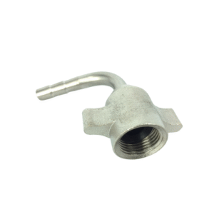 Perle RVS 90° Slangtule – Flare 3/8" – Vleugelmoer