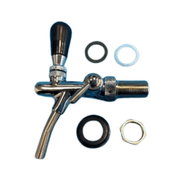 Perle Christal Compensator Biertapkraan – 5/8” BSP | Kameruitvoering | 13 mm | RVS 304 Polish