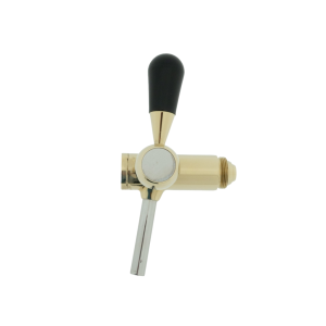Perle Lawsun Free-Flow Biertapkraan – M27 × 1,5 Flare Kort | Rechte Handgreep | 8 mm Uitloop | RVS Gold Plated