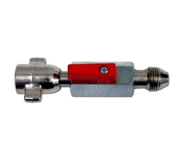 Verlengde Kogelkraan CO₂ – 3/8" Flare In / 3/8" Flare Uit
