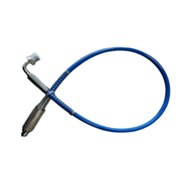 HP CO₂ slang PERLE met rechte en 90 graden aansluiting, 300 bar, 1,20 meter, blauw